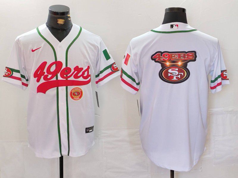 Men San Francisco 49ers Blank White Joint Name 2024 Nike Limited NFL Jersey style 7037->new york yankees->MLB Jersey